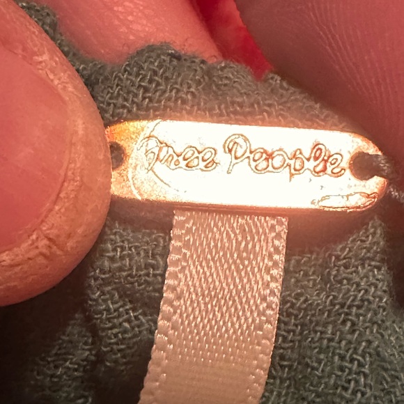 Free People Green Backless with tie summer Dress WITH POCKETS! - Picture 5 of 8